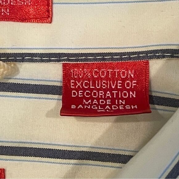 Izod Casual Button Down Shirt Black and Yellow Men Size XL - Picture 9 of 11